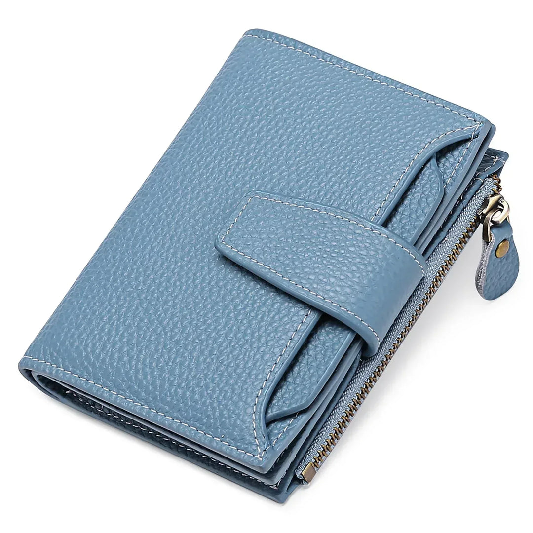 Sendefn Small Wallets for Women Leather RFID Blocking Bifold Zipper Pocket Wallet Card Case Purse with ID Window - SENDEFN Store