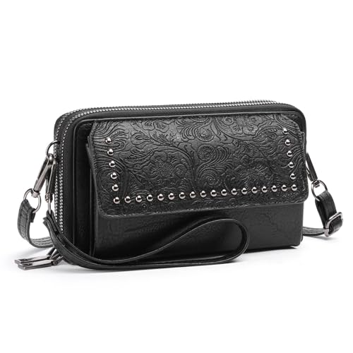 Sendefn Women's Small Crossbody Bag - PU Leather Cell Phone Purse with Wristlet