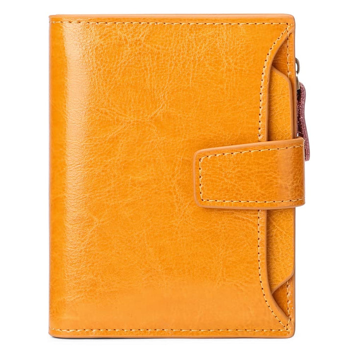 Women's Small RFID Bifold Leather Wallet – 14 Card Slots, 4 ID Windows, Slim Compact | Sendefn