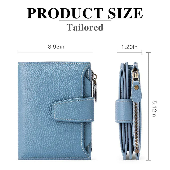 Sendefn Small Wallets for Women Leather RFID Blocking Bifold Zipper Pocket Wallet Card Case Purse with ID Window - SENDEFN Store