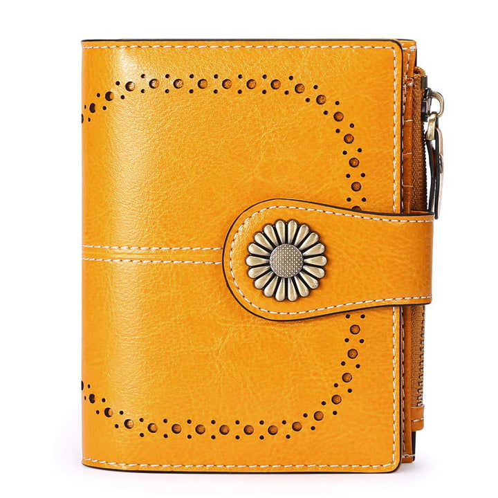 RFID Bifold Wallet with Zipper Coin Pocket for Women – Slim Leather | Sendefn