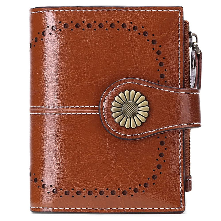 RFID Bifold Wallet with Zipper Coin Pocket for Women – Slim Leather | Sendefn