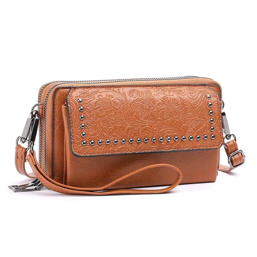 Sendefn Women's Small Crossbody Bag - PU Leather Cell Phone Purse with Wristlet