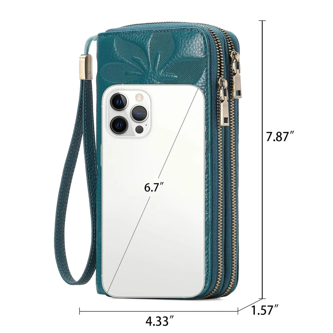 Sendefn Wallet for Women Clutch RFID Blocking Wristlet Leather Purse Large Capacity Credit Card Holder with Grip Hand Strap - SENDEFN Store