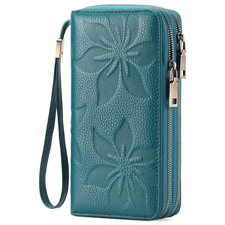 Sendefn Wallet for Women Clutch RFID Blocking Wristlet Leather Purse Large Capacity Credit Card Holder with Grip Hand Strap - SENDEFN Store