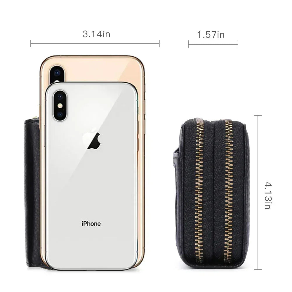 Small Genuine Leather Wallet for Women, RFID Blocking Credit Card Holder Wallet - SENDEFN Store