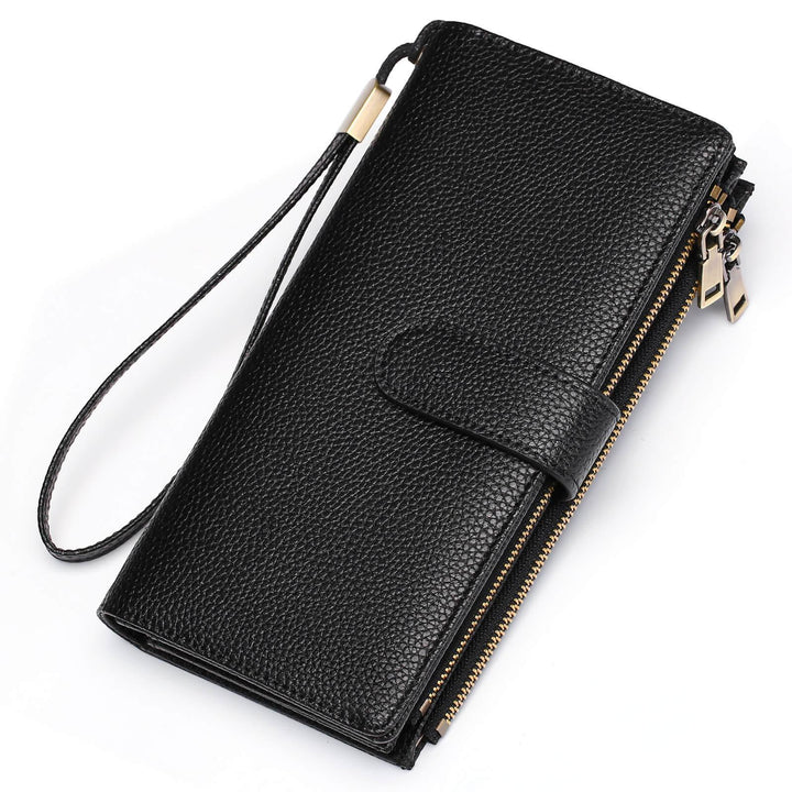 Sendefn Womens Wallets Large Capacity Credit Card Holder Rfid Wallet Women Double Zipper Pocket Leather Bifold Ladies Wristlet Clutch Wallet - SENDEFN Store