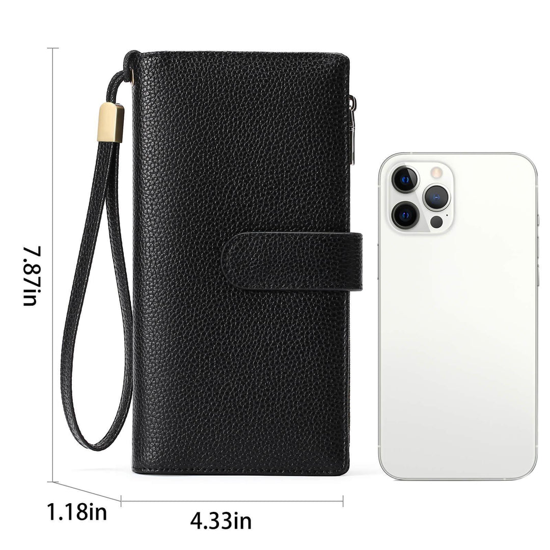 Sendefn Womens Wallets Large Capacity Credit Card Holder Rfid Wallet Women Double Zipper Pocket Leather Bifold Ladies Wristlet Clutch Wallet - SENDEFN Store