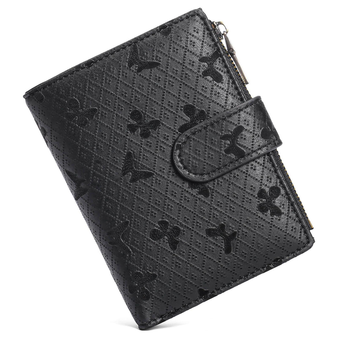 Sendefn Womens Wallet Small Leather RFID Blocking Bifold Zipper Pocket Wallet Card Case Purse with ID Window - SENDEFN Store