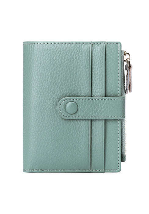 Women's Small RFID Bifold Leather Wallet – 14 Card Slots, 4 ID Windows, Slim Compact | Sendefn