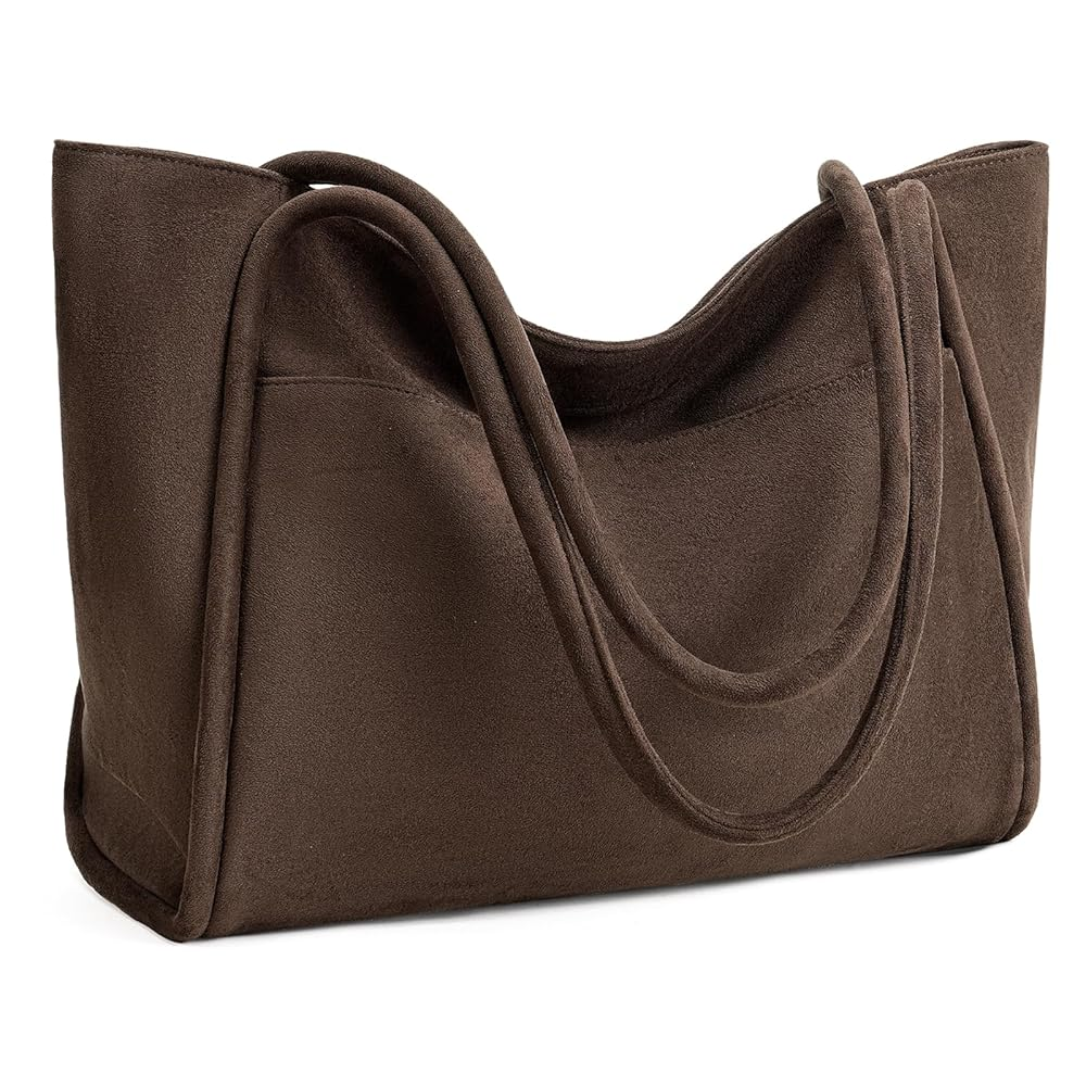 Women's Vegan Leather Tote Bag with Zipper – Work & Travel Shoulder Handbag