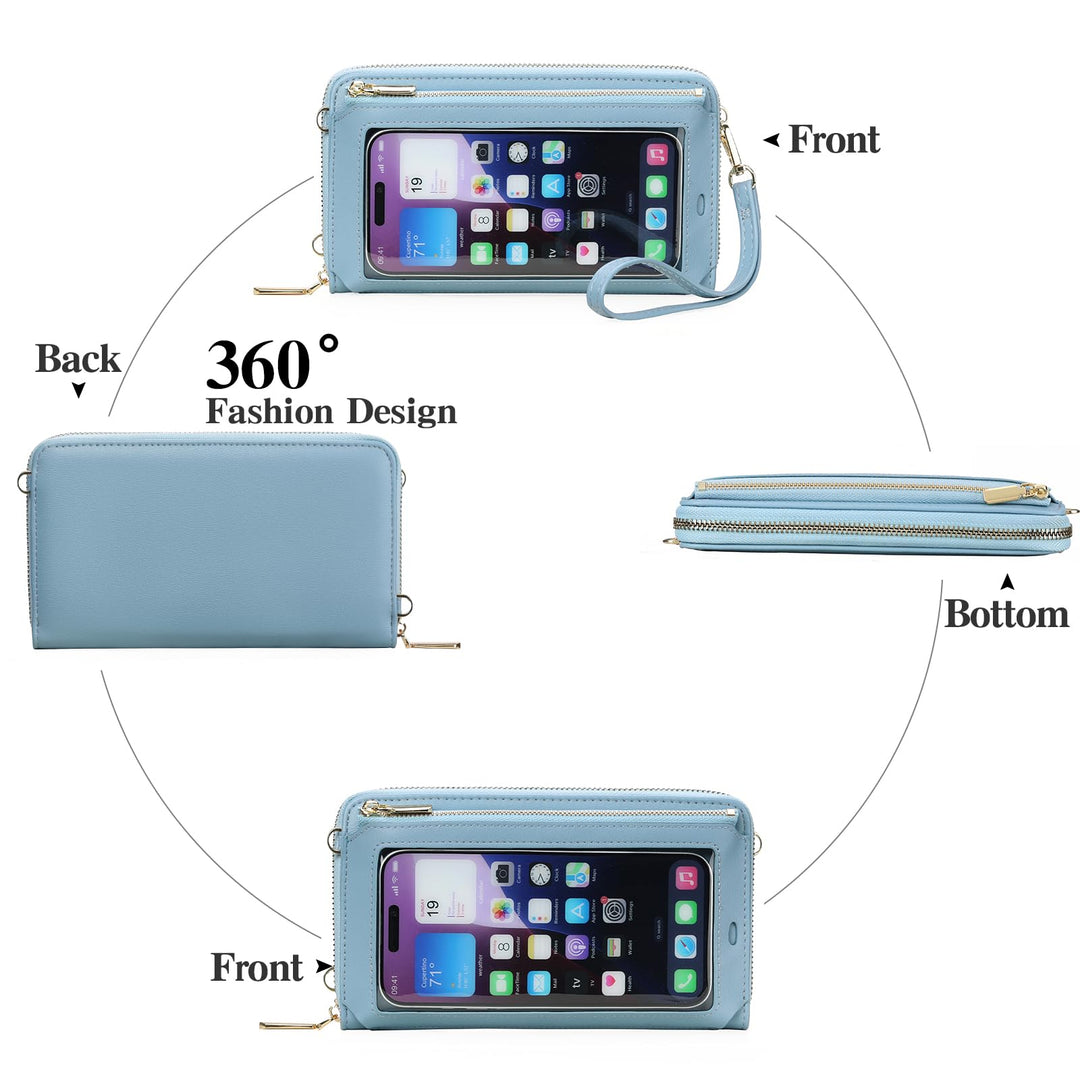 SENDEFN Phone Purse Crossbody Bags for Women Small Travel Wallet Touch Screen RFID Blocking