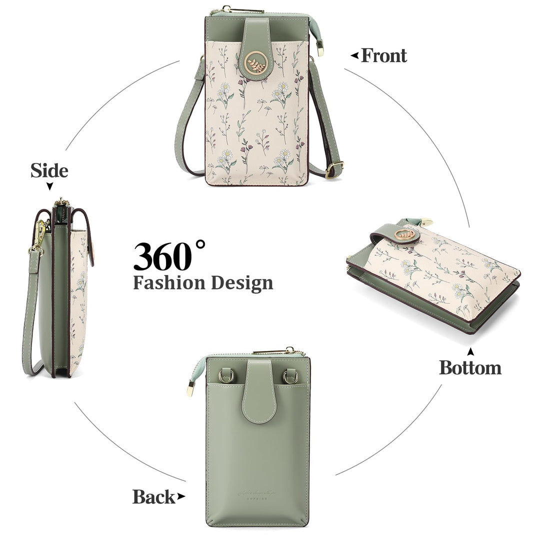 Sendefn Small Crossbody Cell Phone Bag for Women | Leather Purse with Card Slots